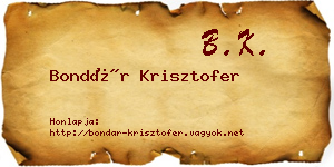 Bondár Krisztofer névjegykártya